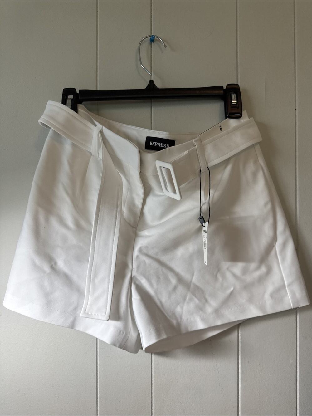 Expresd Belted Shorts Size 8 With Tags White OO